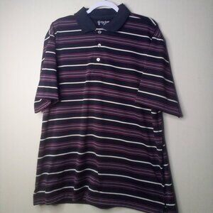 Pro Tour Polo Shirt Men XL Short Sleeve Golf Active Athletic Stripe Black Red
